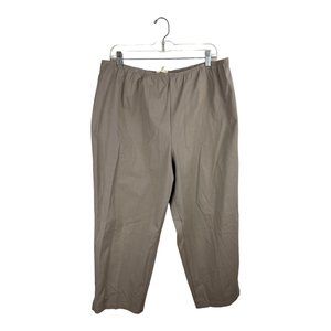 Eileen Fisher Organic Cotton Slim Ankle Pants Tan STONE Cropped Sz 2X capri
